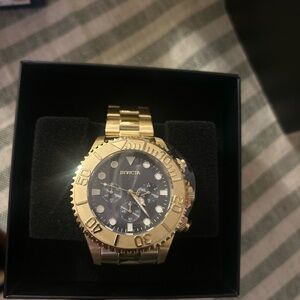 Invicta Gold and Black Chronograph Watch
